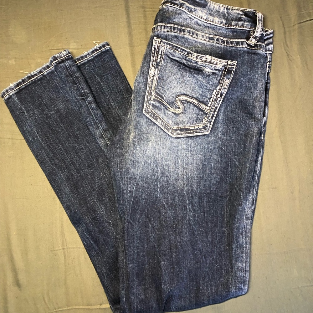 Silver straight jeans